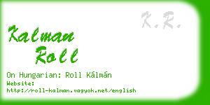 kalman roll business card
